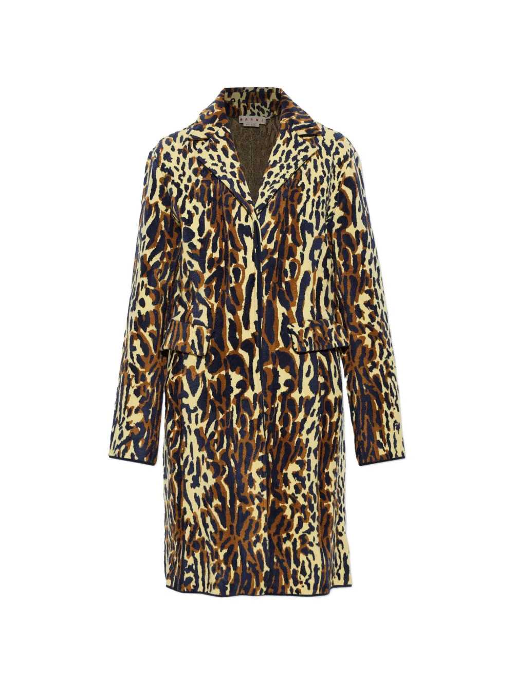 MARNI Marni Women Yellow Animal-Print Wool Chenille Coat