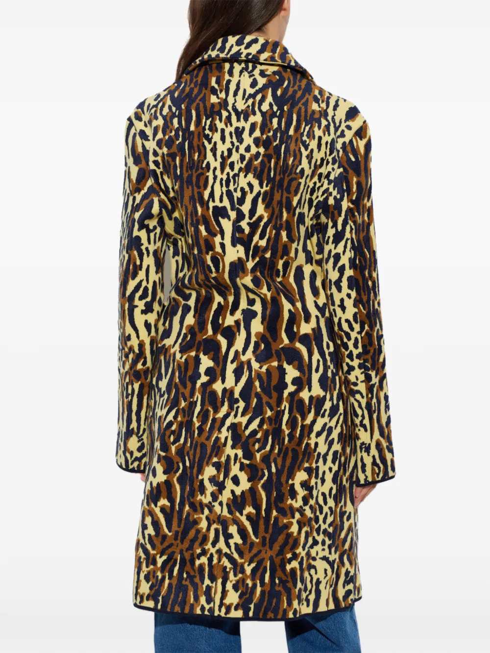 MARNI Marni Women Yellow Animal-Print Wool Chenille Coat