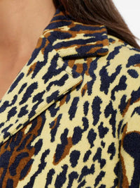 MARNI Marni Women Yellow Animal-Print Wool Chenille Coat
