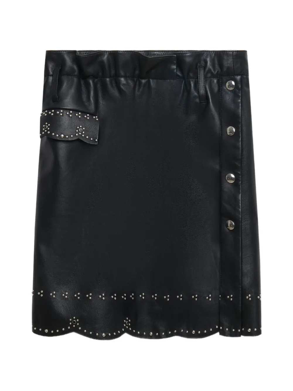 MARNI Marni Women Black Leather Skirt With Micro-Studs
