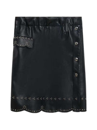 MARNI Marni Women Black Leather Skirt With Micro-Studs