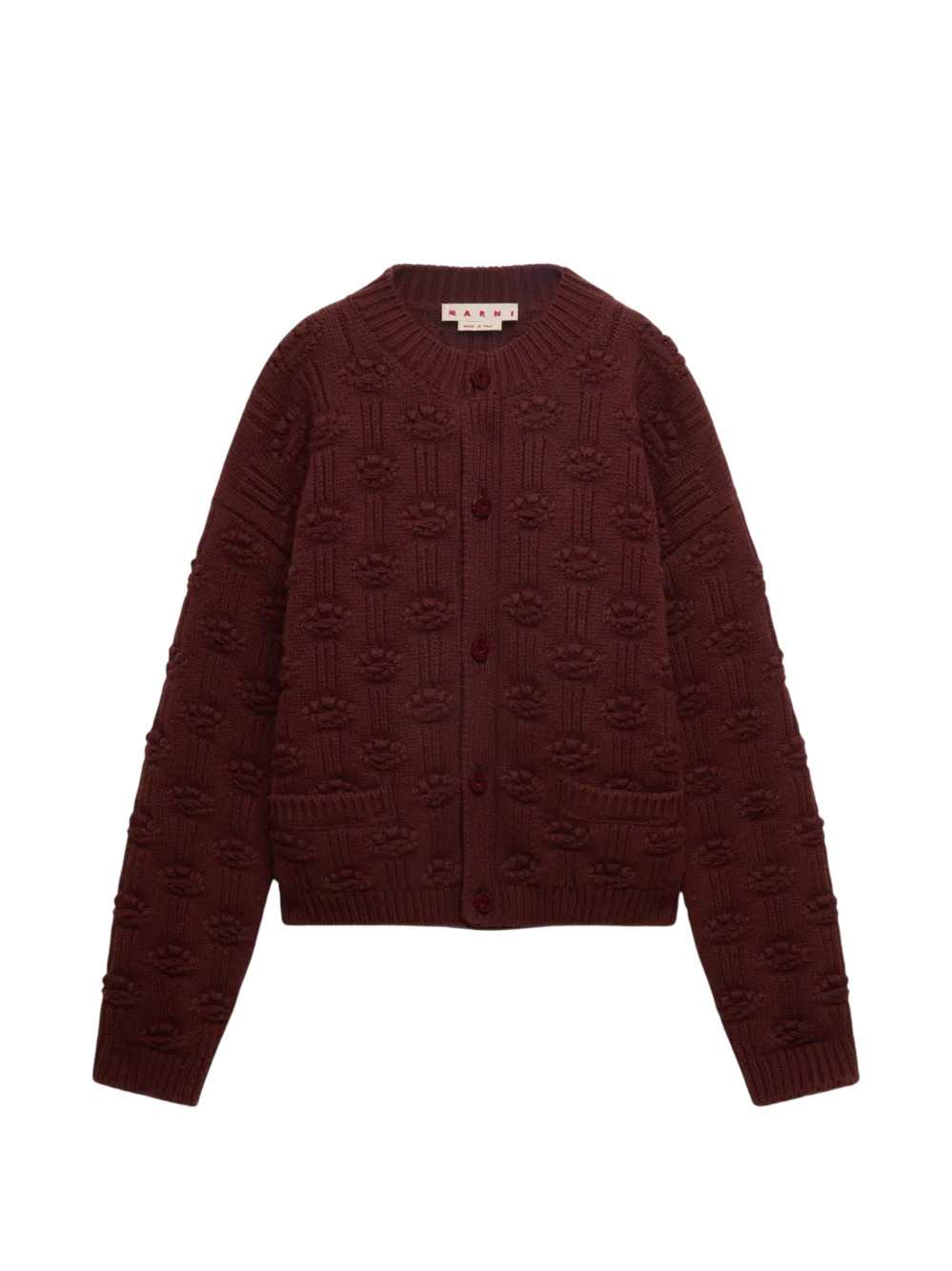 Marni Men Brown Wool And Cashmere Fisherman Cardigan