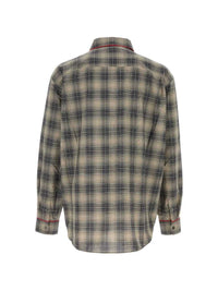 MARNI Marni Men Beige And Light Brown Ombré Check Shirt With Contrasting Piping.