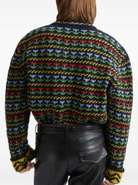 MARNI Marni Men Black Shetland Wool Sweater With Fair Isle Pattern