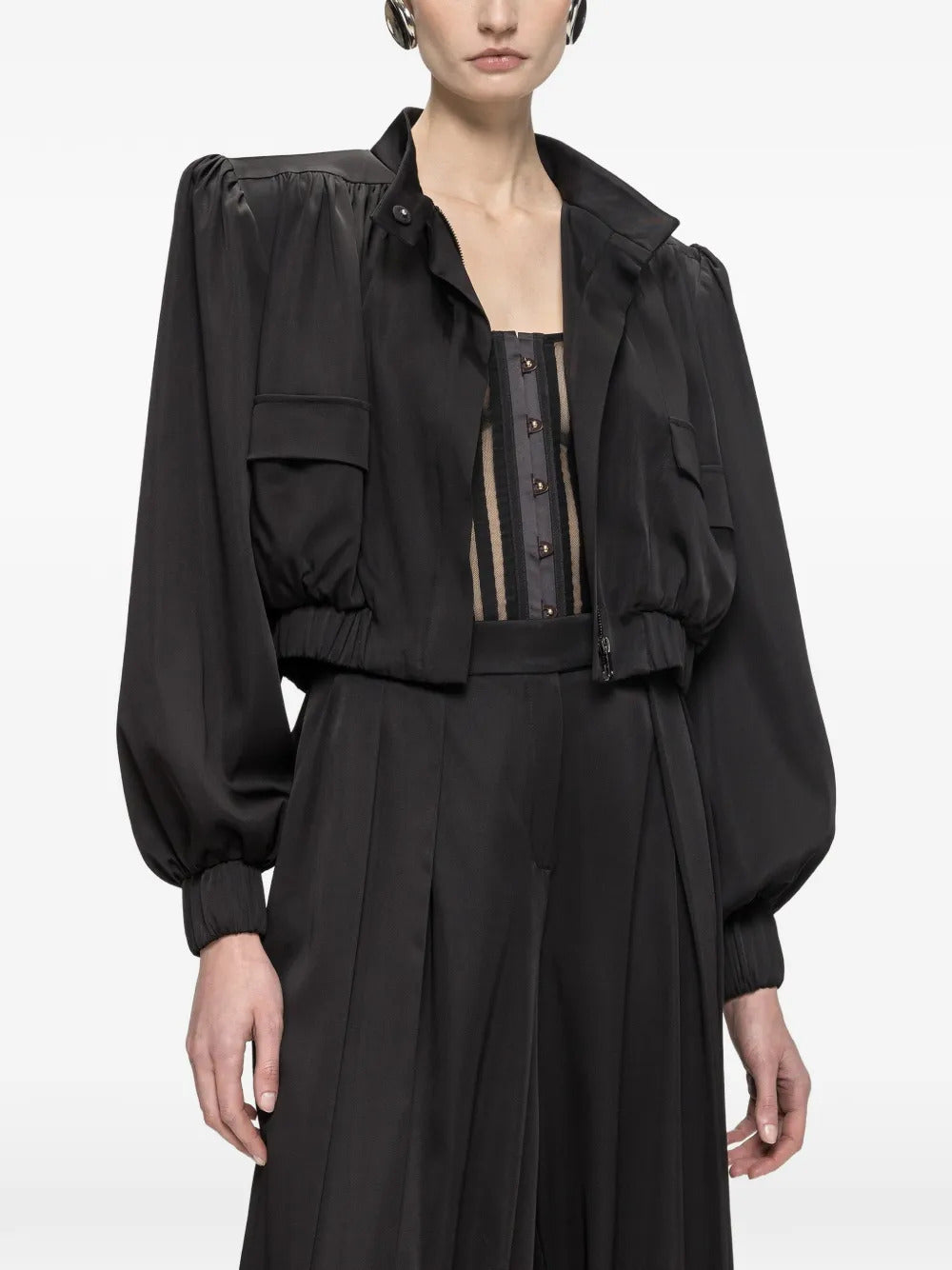 NISSA Nissa Women Oversized Cropped Viscose Jacket