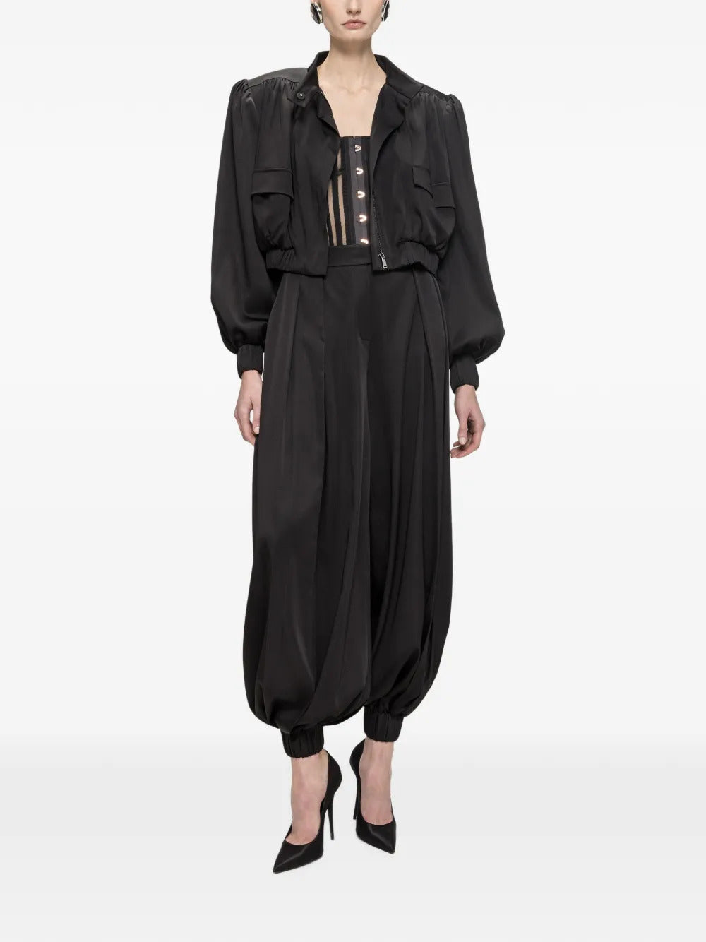 NISSA Nissa Women Oversized Cropped Viscose Jacket