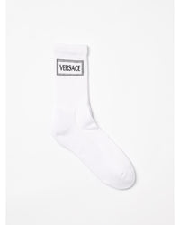 Versace Logo Crew Socks Kids White