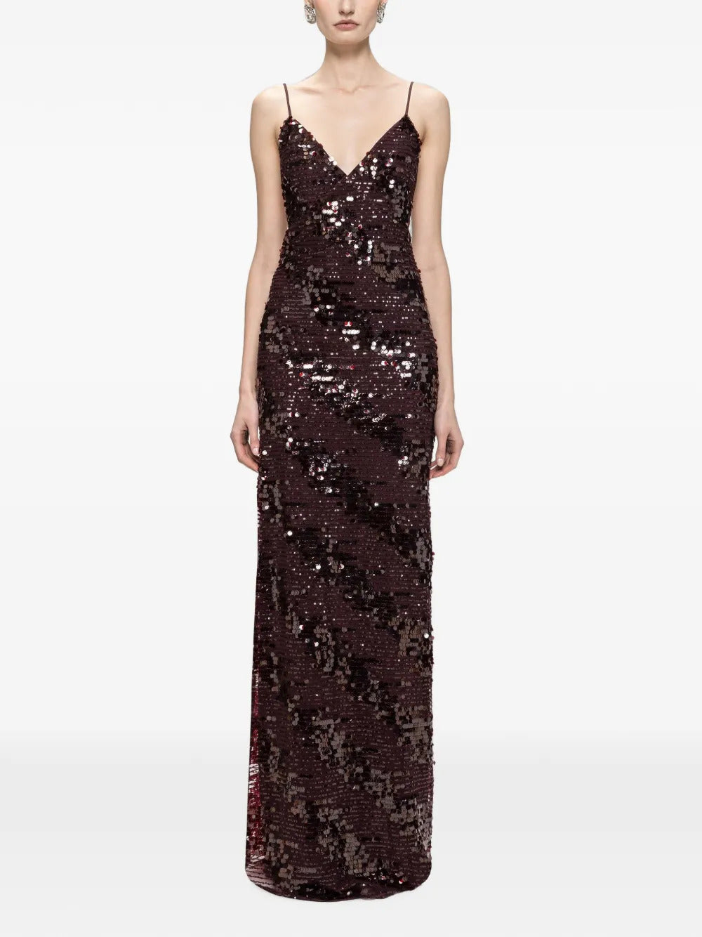 NISSA Nissa Women Sequin-Embellished Backless Maxi Dress