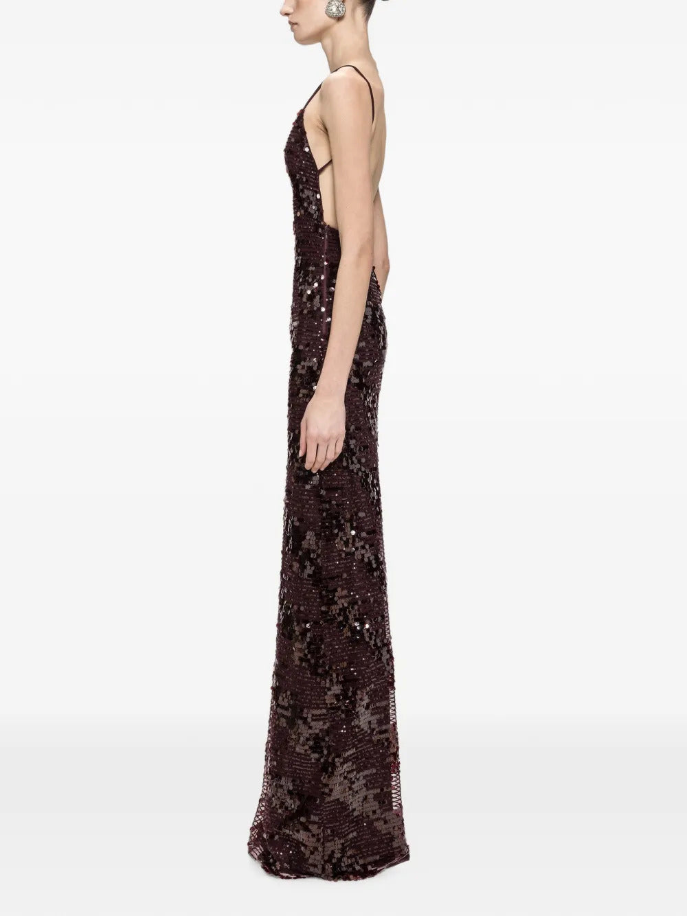 NISSA Nissa Women Sequin-Embellished Backless Maxi Dress