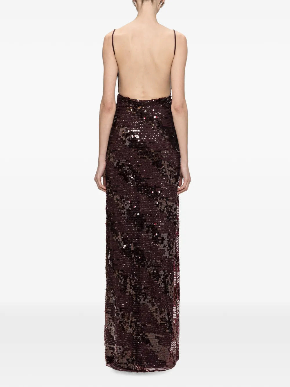 NISSA Nissa Women Sequin-Embellished Backless Maxi Dress