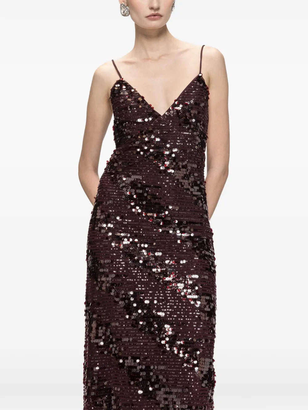 NISSA Nissa Women Sequin-Embellished Backless Maxi Dress