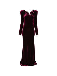 NISSA Nissa Women Open-Back Velvet Dress