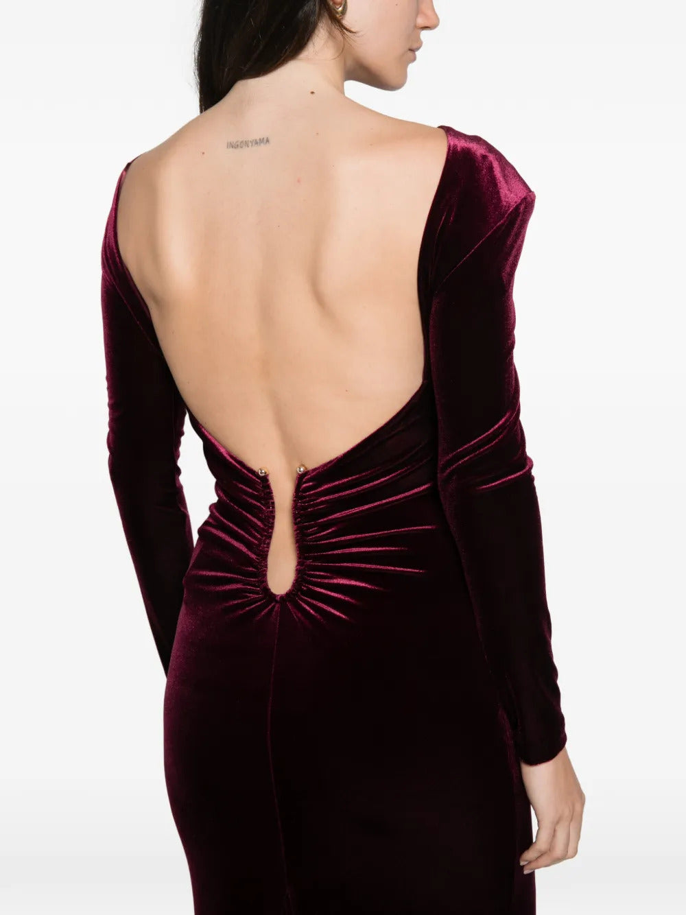 NISSA Nissa Women Open-Back Velvet Dress