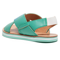 Love Moschino Turquoise Cris Cross Heart Flat Sandal