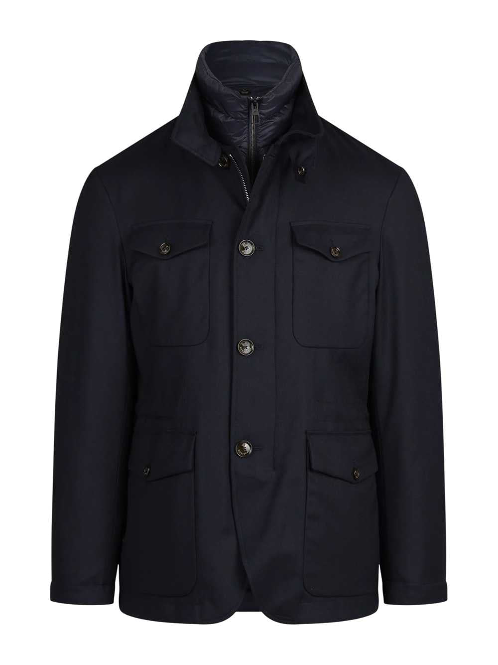 Montecore Men Blue Virgin Wool Padded Jacket