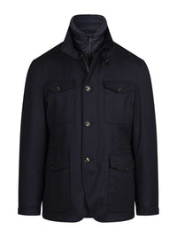 Montecore Men Blue Virgin Wool Padded Jacket