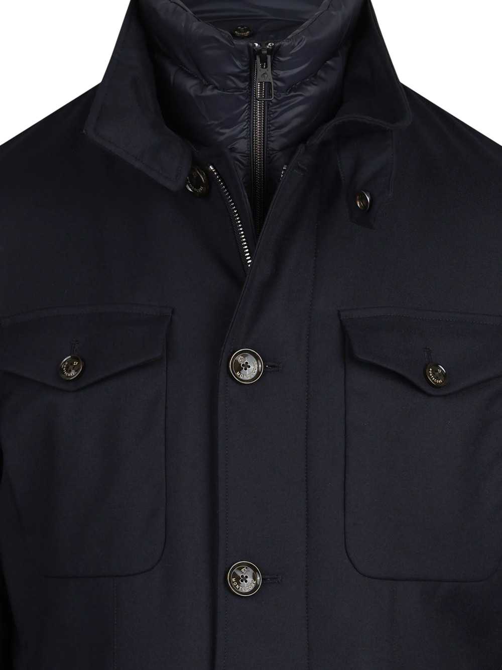 Montecore Men Blue Virgin Wool Padded Jacket