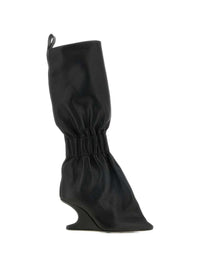 RICK OWENS Rick Owens Women Tower Cantitaquito 8 Boots In Black Grained Cowhide
