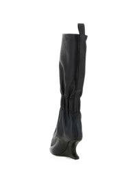 RICK OWENS Rick Owens Women Tower Cantitaquito 8 Boots In Black Grained Cowhide
