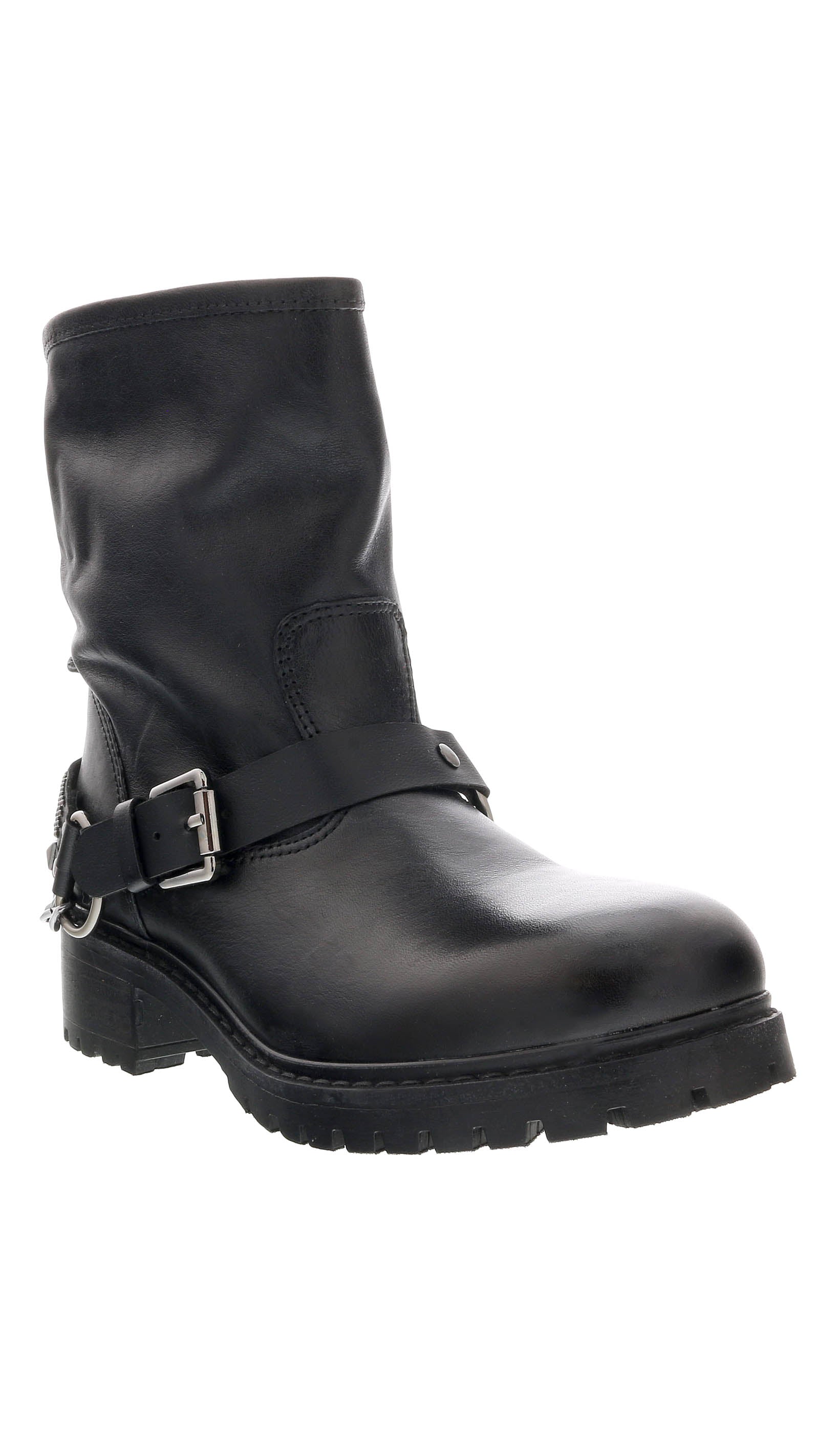 Love Moschino Gold Tone Embellished Biker Boots-