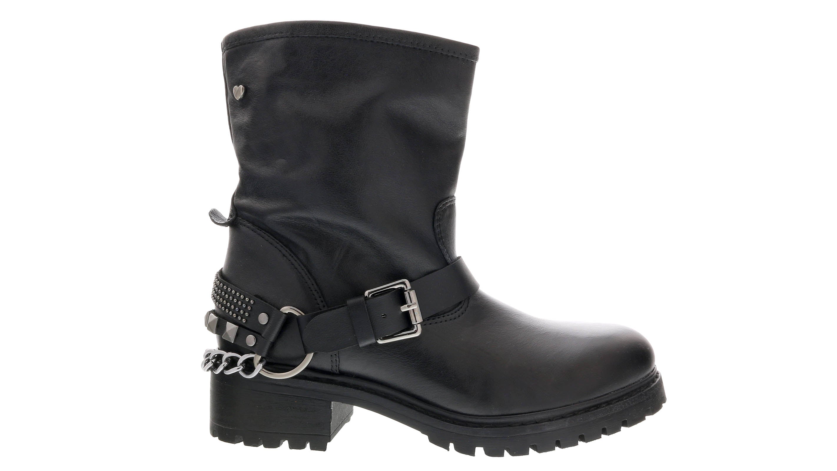 Love Moschino Gold Tone Embellished Biker Boots-