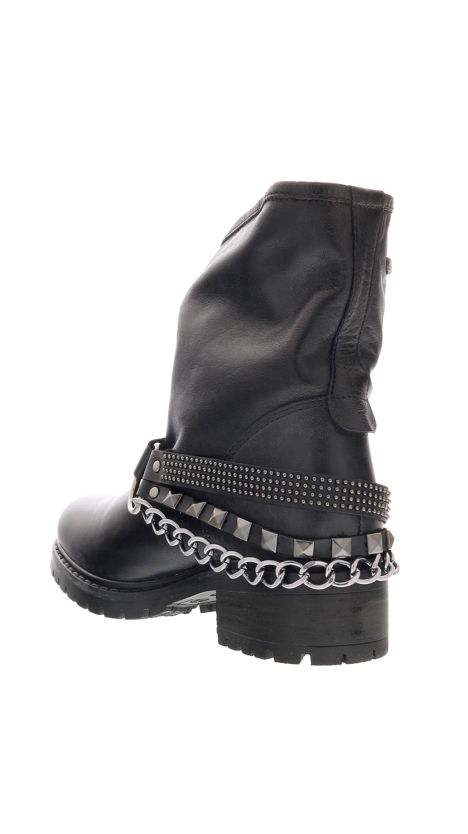 Love Moschino Gold Tone Embellished Biker Boots-