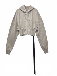 Rick Owens Drkshdw Women Gimp Collage Cropped Hooded Sweatshirt