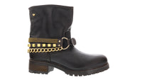 Love Moschino Gold Tone Embellished Biker Boots-