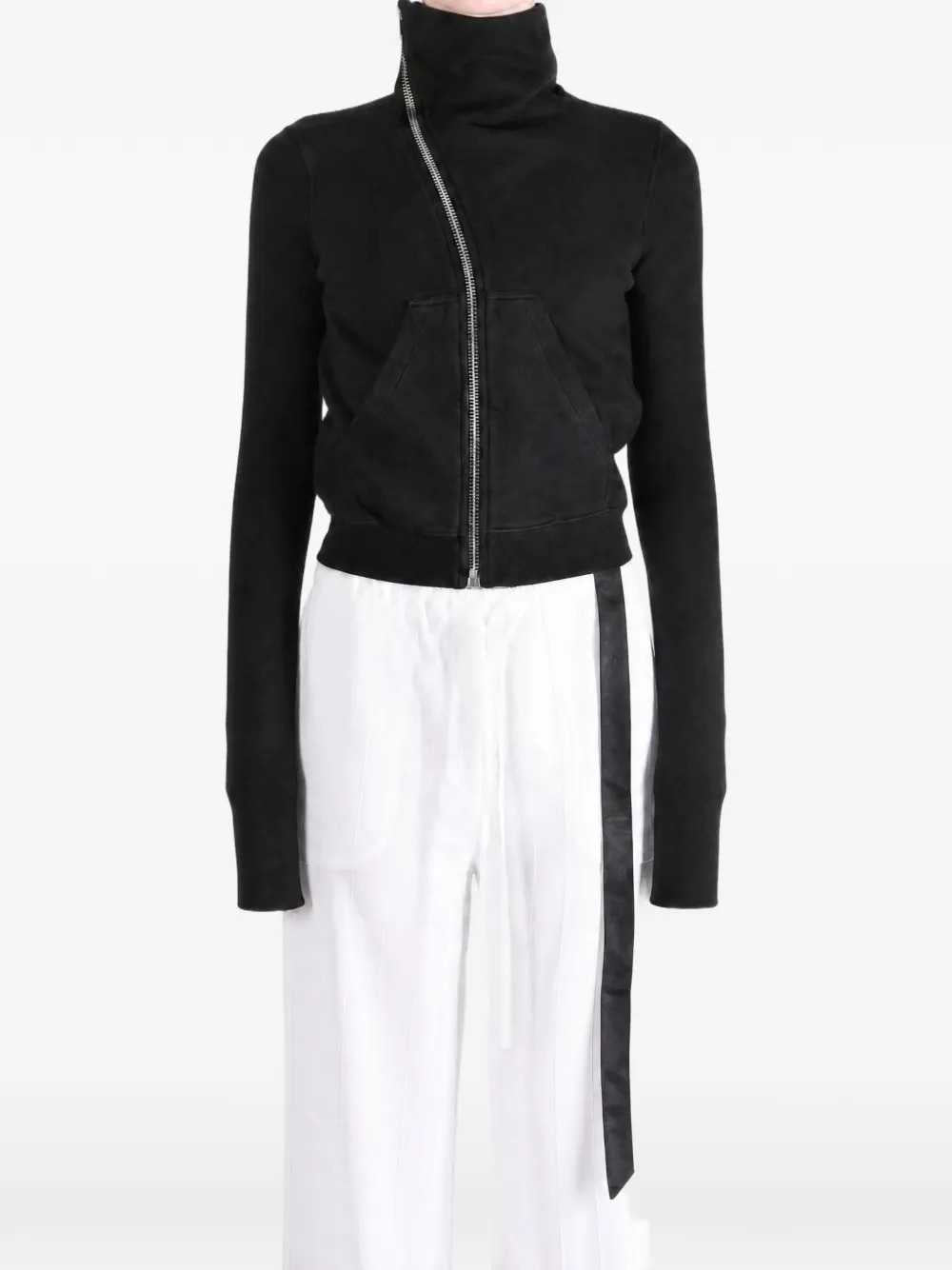 RICK OWENS DRKSHDW Rick Owens Drkshdw Women Mountain Sweat Asymmetric Zip Sweatshirt