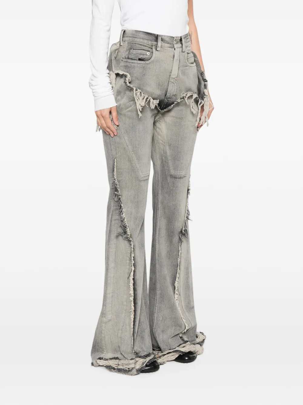 RICK OWENS DRKSHDW Rick Owens Drkshdw Women Fringed Flared Jeans