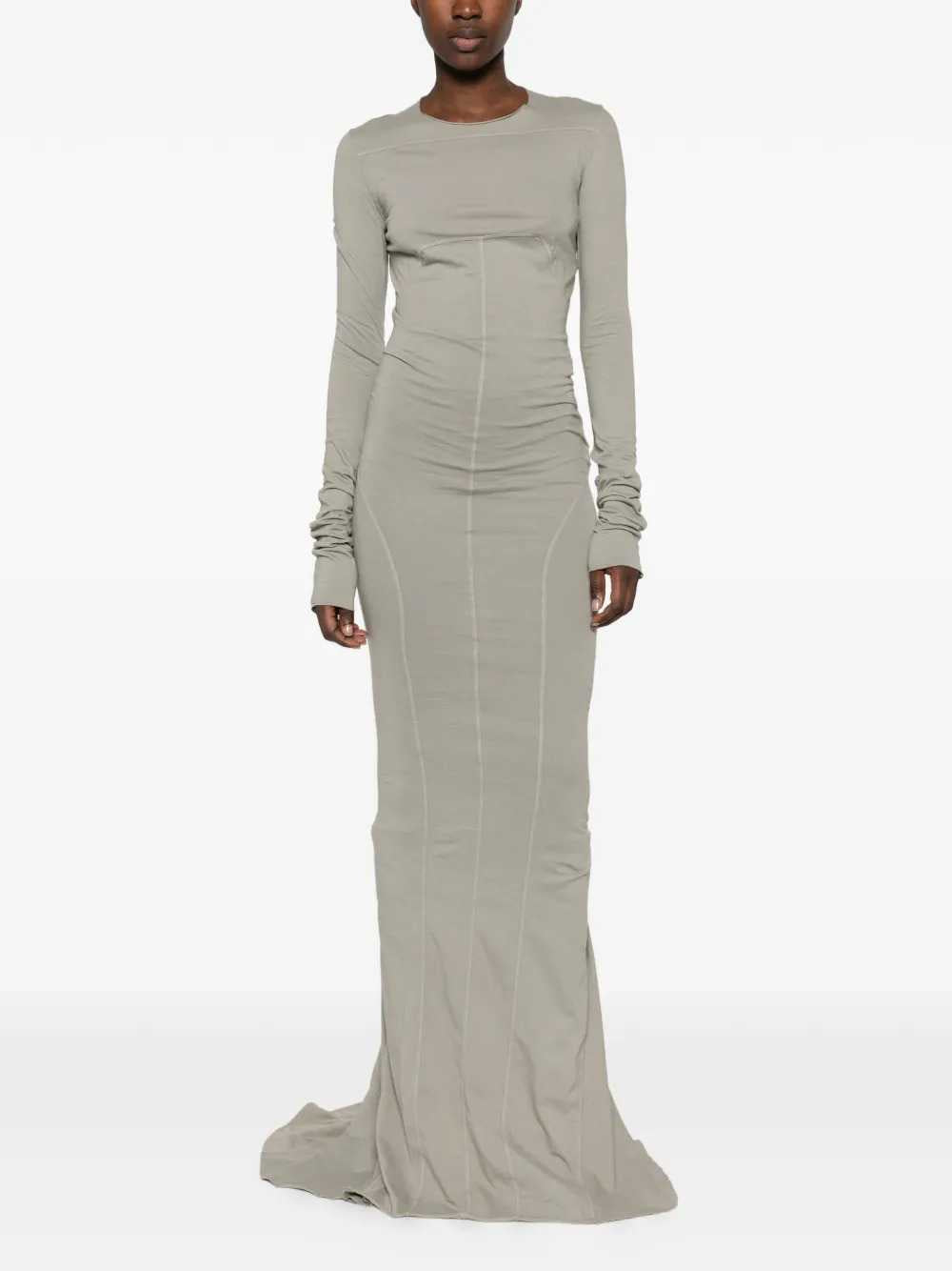 RICK OWENS DRKSHDW Rick Owens Drkshdw Women Long-Sleeved Maxi Dress With Exposed Stitching