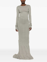 RICK OWENS DRKSHDW Rick Owens Drkshdw Women Long-Sleeved Maxi Dress With Exposed Stitching