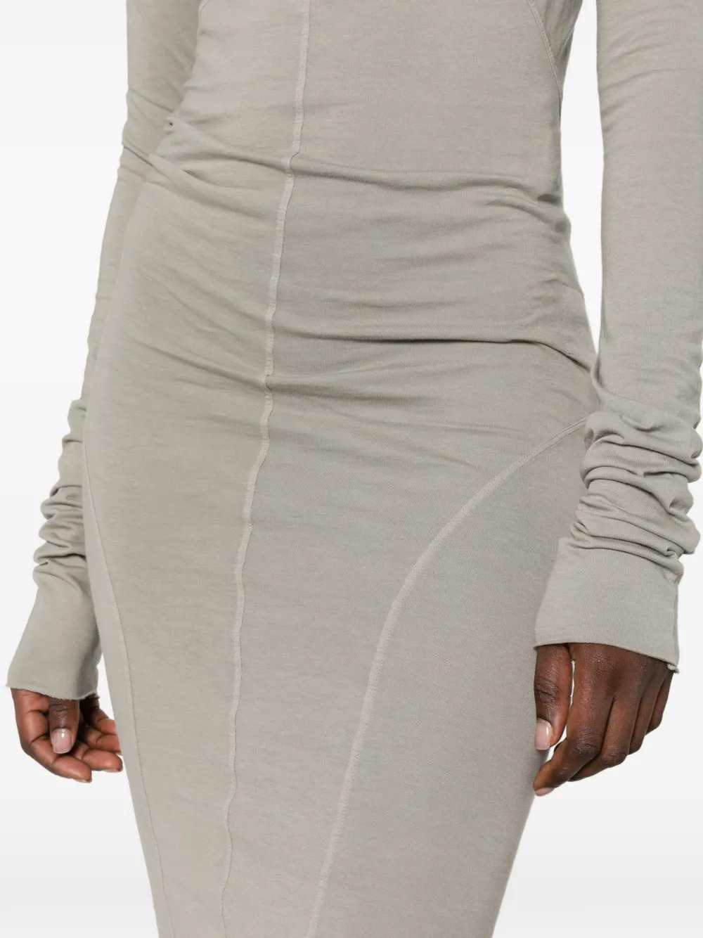 RICK OWENS DRKSHDW Rick Owens Drkshdw Women Long-Sleeved Maxi Dress With Exposed Stitching