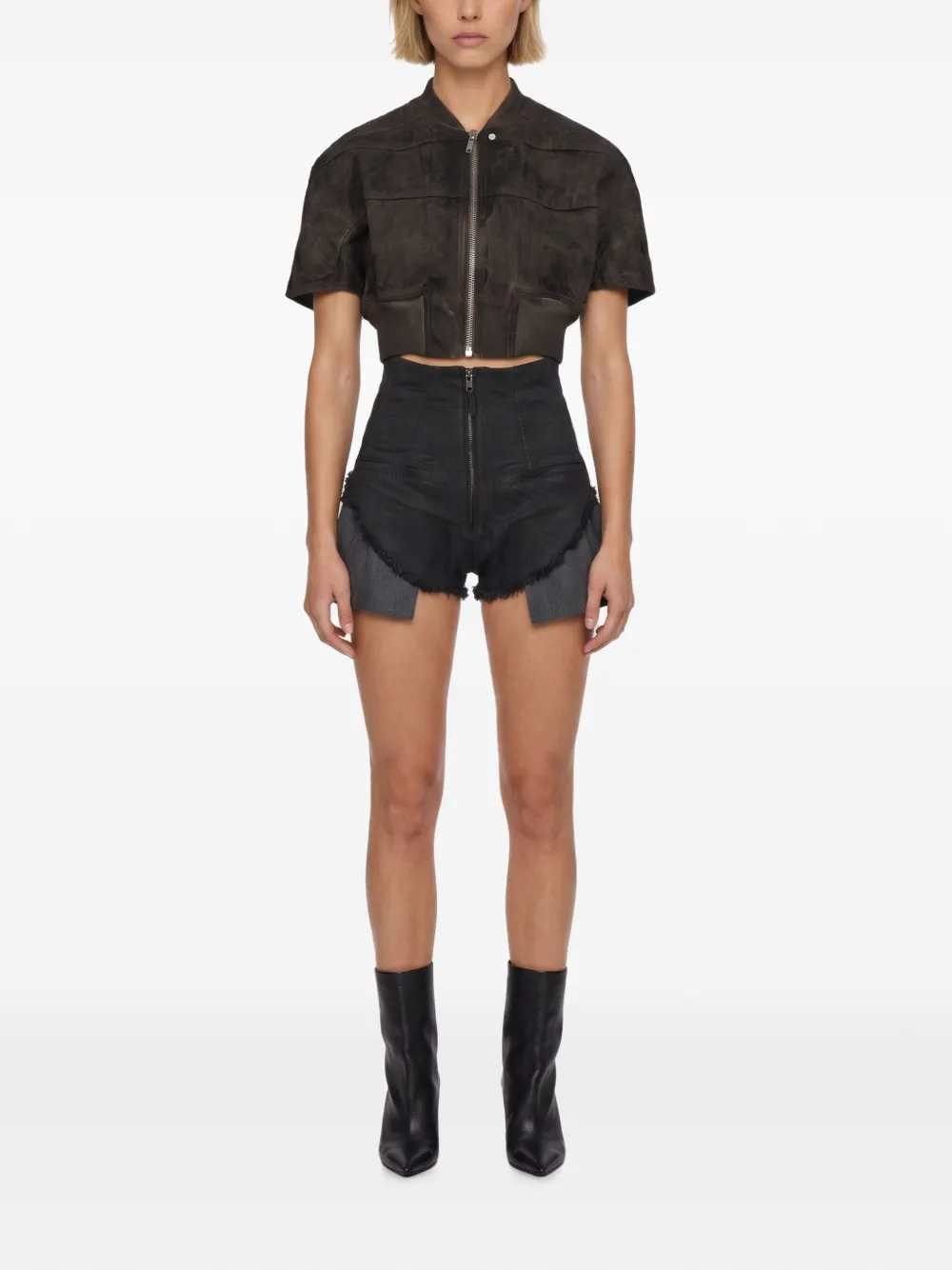 RICK OWENS DRKSHDW Rick Owens Drkshdw Women Tatlin Short-Sleeved Cropped Jacket