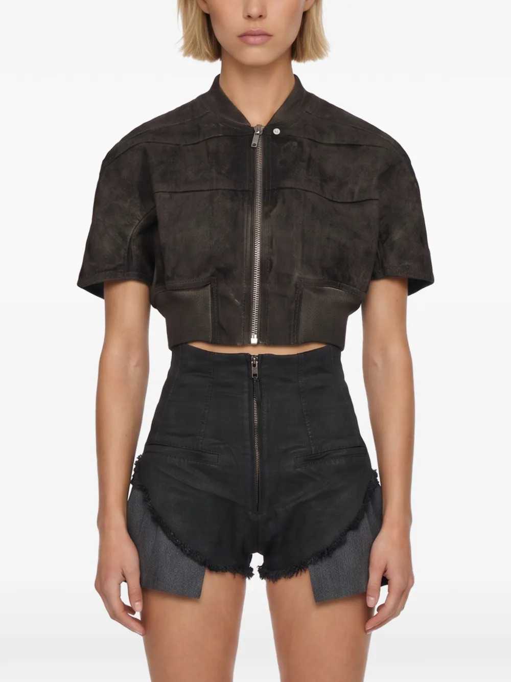 RICK OWENS DRKSHDW Rick Owens Drkshdw Women Tatlin Short-Sleeved Cropped Jacket