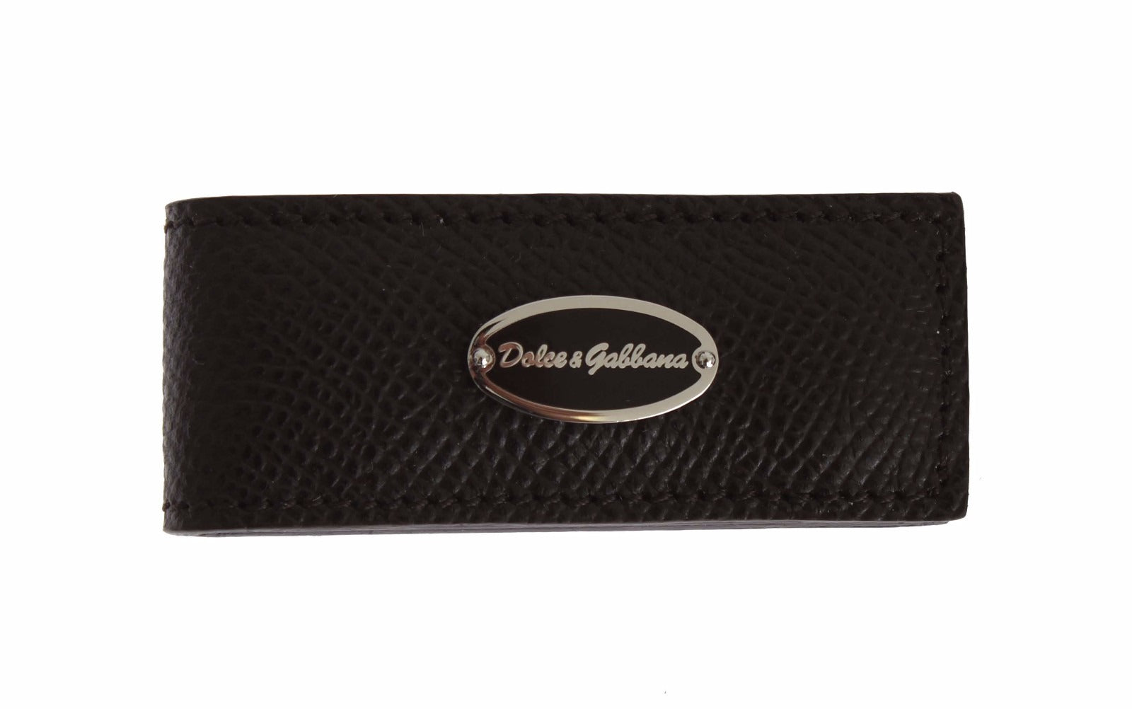 Dolce & Gabbana Dolce & Gabbana Brown Leather Magnet Mens Money Bar Clasp Money Cash Men's Clip