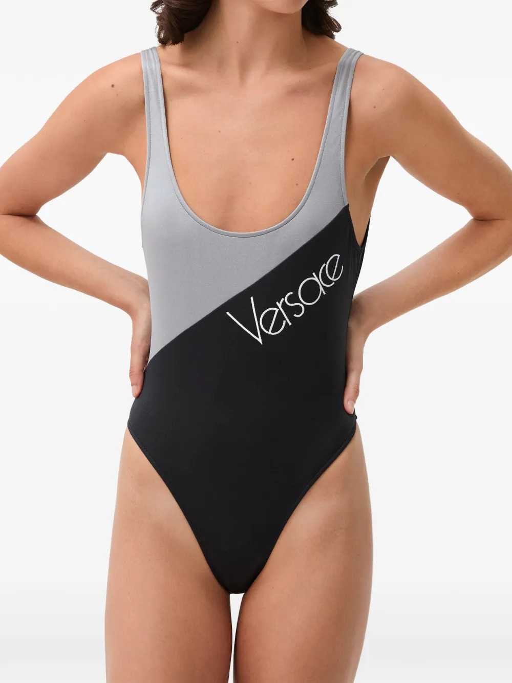 VERSACE Versace Women Embroidered Logo One-Piece Swimsuit