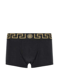 Versace Men Two-Pack Of Bi-Stretch Organic Cotton Boxers With Gold Logo