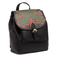 Tosca Blu Black/Red Large Western Applique Flap Backpack
