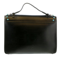 Tosca Blu Black Small Western Inspired Beaded Flap Top Handle Bag