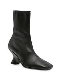 DRIES VAN NOTEN Dries Van Noten Women Black Leather Heeled Ankle Boots