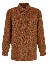 DRIES VAN NOTEN Dries Van Noten Men Dries Van Noten Shaggy Jacquard Shirt With Fringe