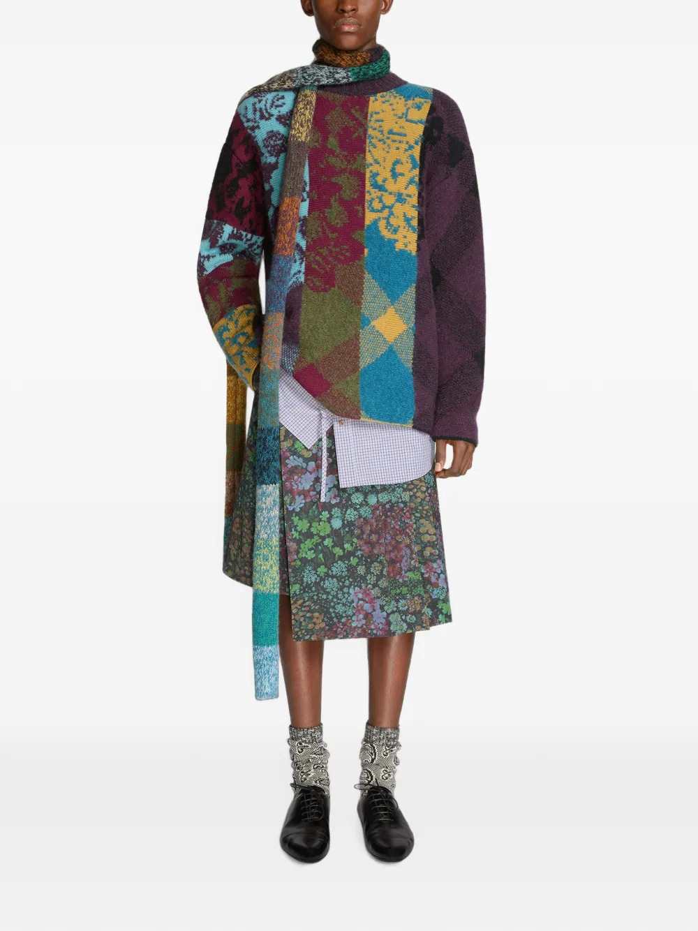 DRIES VAN NOTEN Dries Van Noten Men Patchwork Wool Sweater