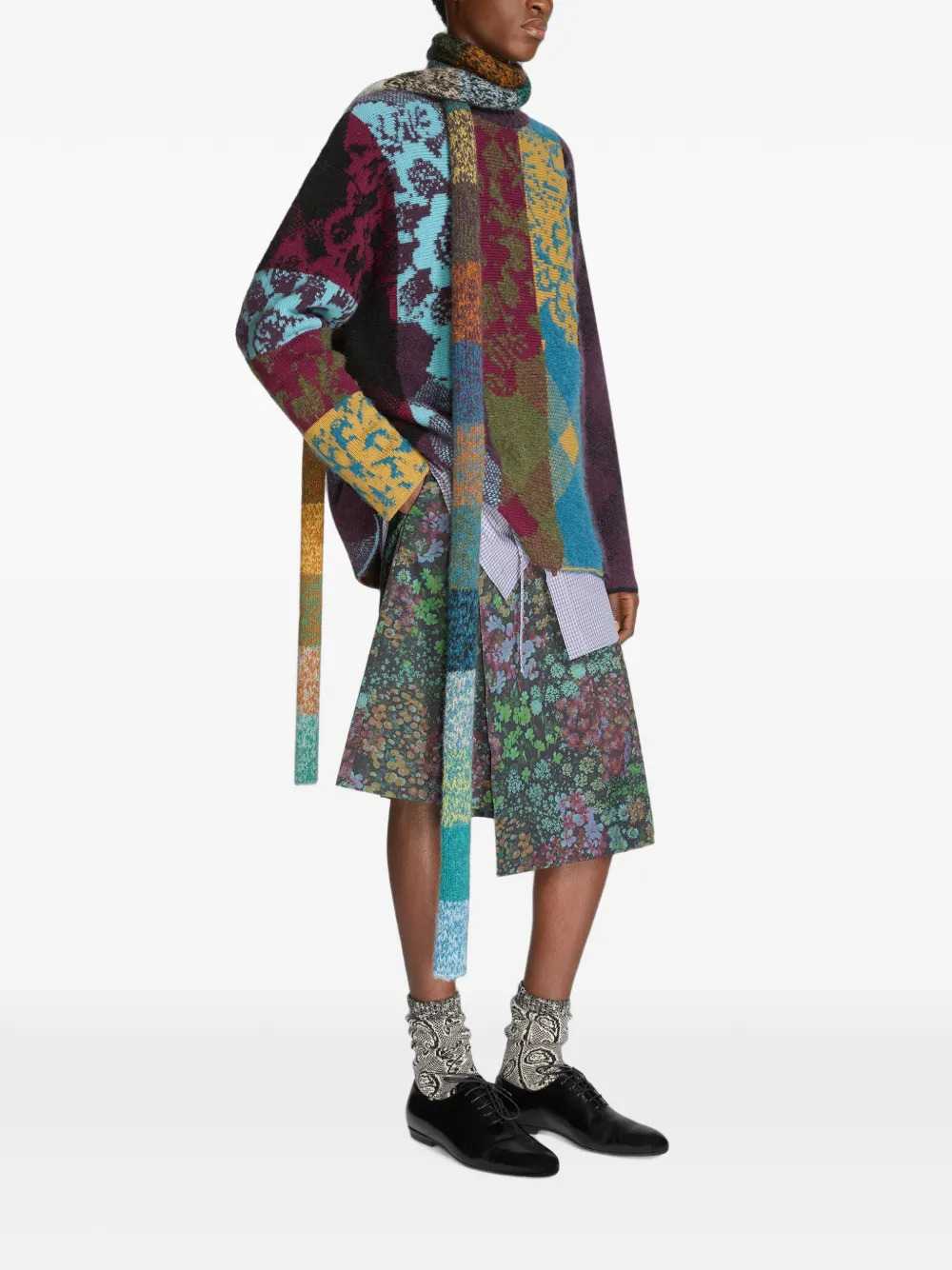 DRIES VAN NOTEN Dries Van Noten Men Patchwork Wool Sweater
