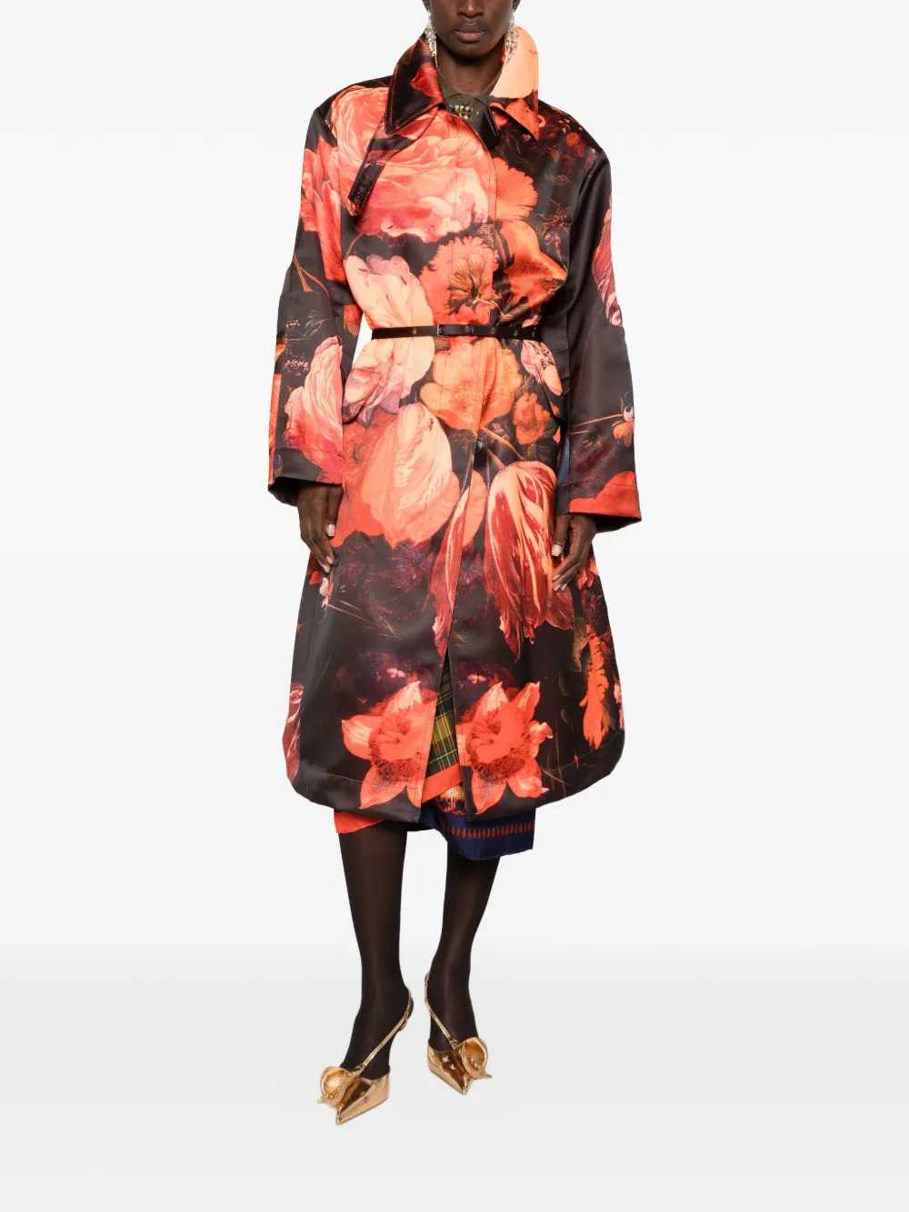 Dries Van Noten Women Rain 4038 W.W. Coat Neon Orange