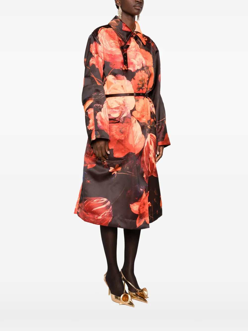 Dries Van Noten Women Rain 4038 W.W. Coat Neon Orange