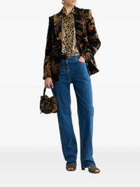 ETRO Etro Women Double-Breasted Cotton Velvet Jacket With Floral And Animal Print