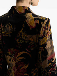ETRO Etro Women Double-Breasted Cotton Velvet Jacket With Floral And Animal Print