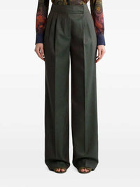 Etro Women Jacquard Wool Trousers With Pleats And Paisley Pattern