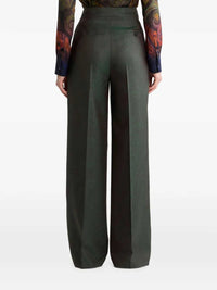 Etro Women Jacquard Wool Trousers With Pleats And Paisley Pattern